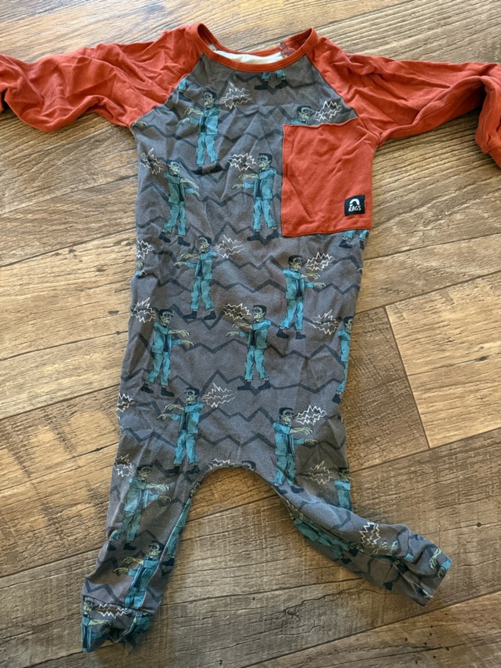 RAGS Sleeve Zombie Print Baby Romper